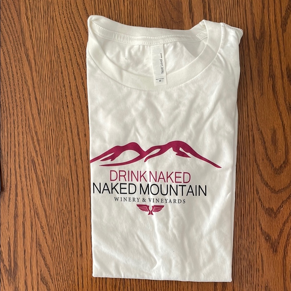 White Naked Mountain Graphic T-Shirt-NEW